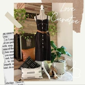 Urban Outfitters Black Midi dress square neck